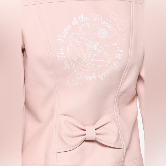 Sailor Moon In The Name Of The Moon Pink Girls Faux Leather Moto Hot Topic Exclu - Picture 3 of 6